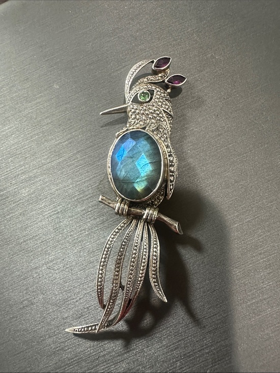 Nicky Butler Jewelry - Nicky Butler Silver Bird of Paradise Brooch Labradorite 24/250
